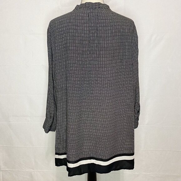 Cynthia Rowley Blouse Size 2X 100% Rayon Polka Dotted Top 3/4 Sleeve - Picture 5 of 7